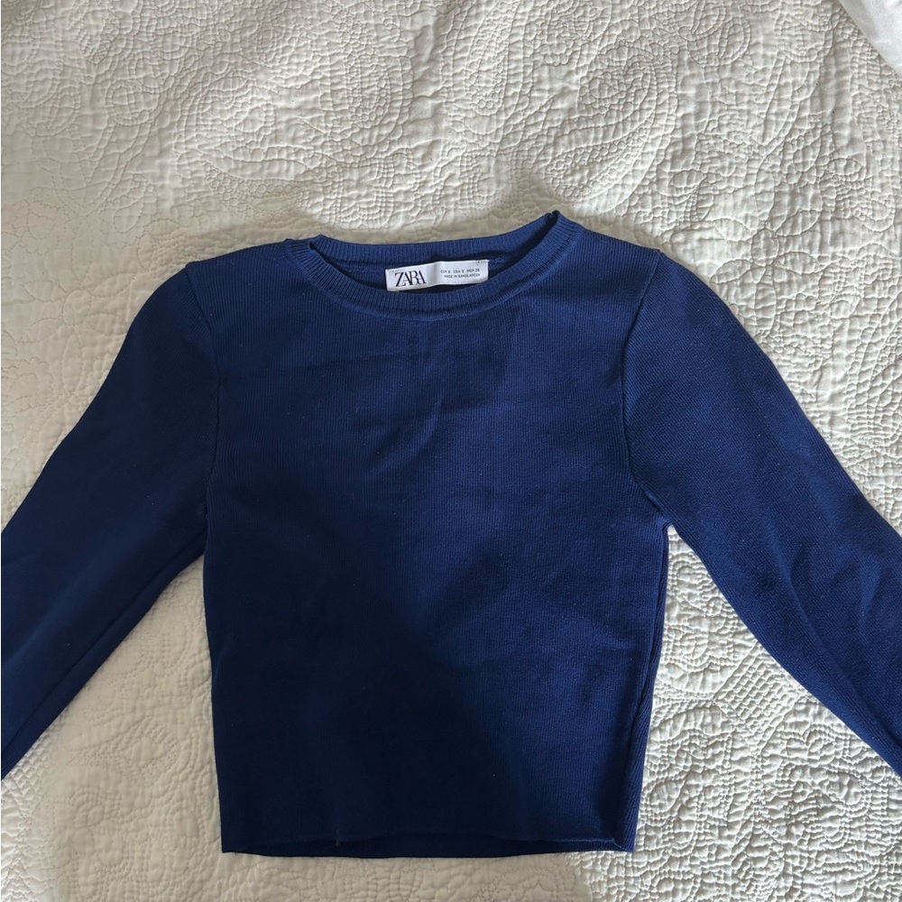 Zara Knit Long-sleeve in Navy Blue